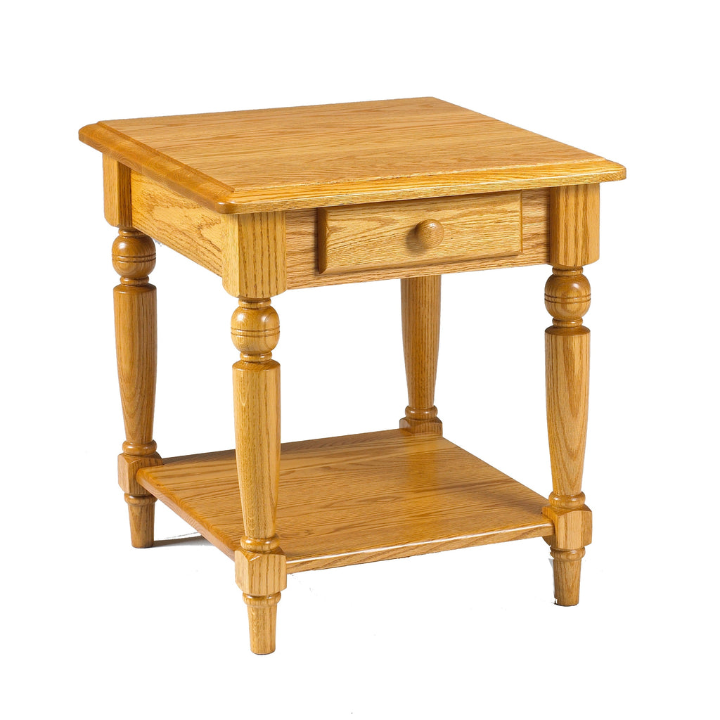 Country Lane Round End Table w/1 Drawer & Shelf