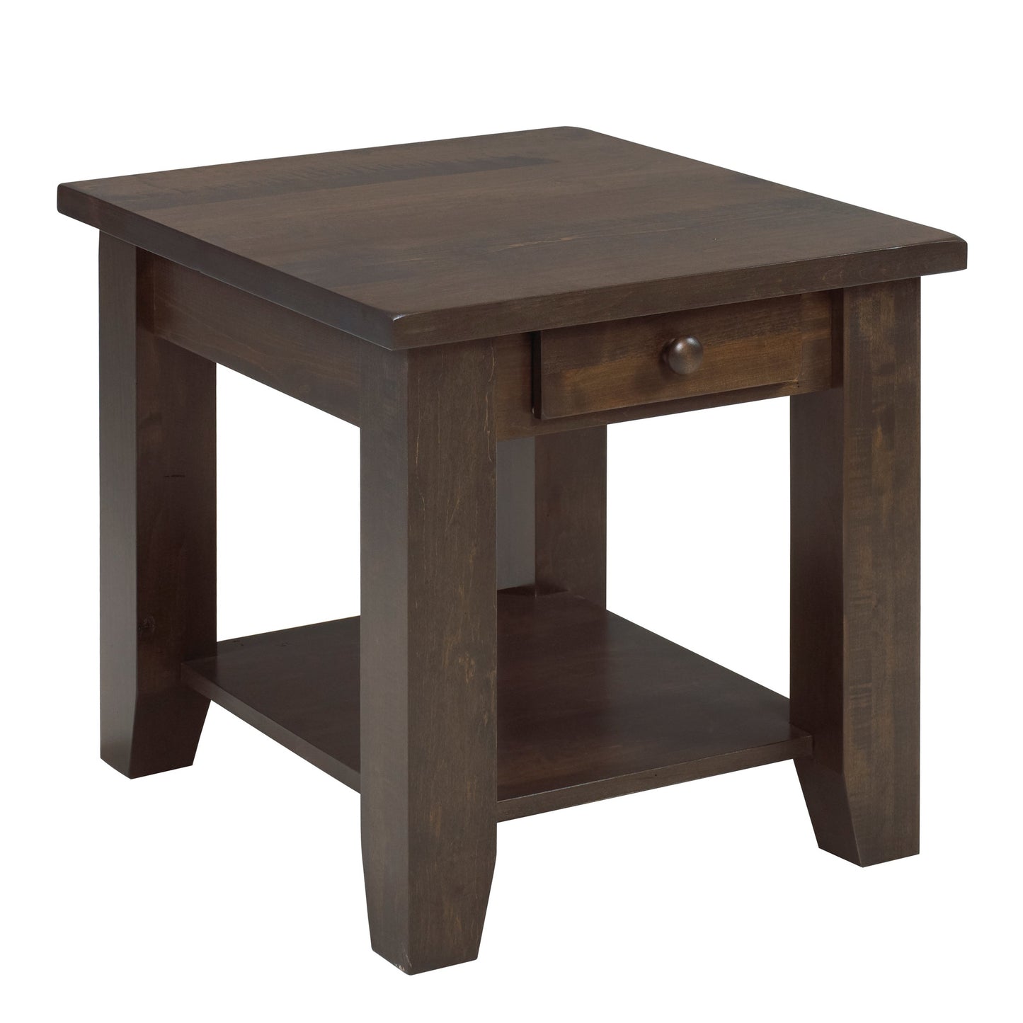 Rough Cut  End Table w/1 Drawer & Shelf