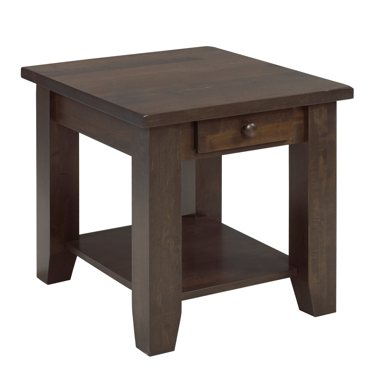 Rough Cut  End Table w/1 Drawer & Shelf