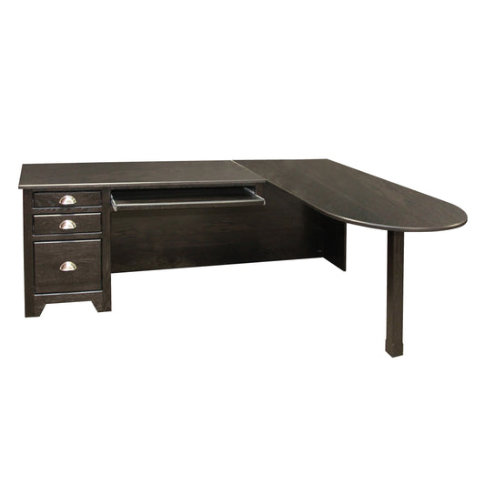 Bourbon  L-Shape Desk 53-3/4"Wx24"Dx30"H & 64"Wx30"Dx30"H