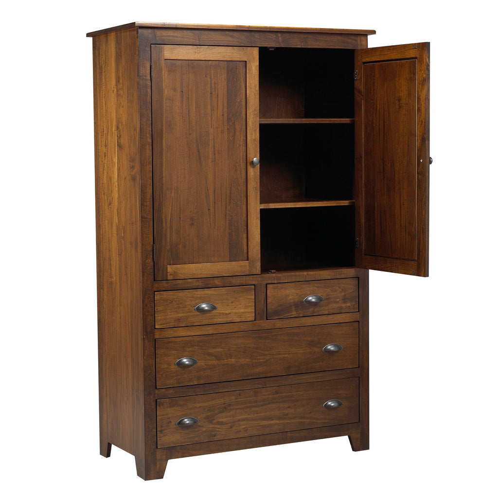 Lakeview  Large 4Drawer Plain Top Armoire 42"W