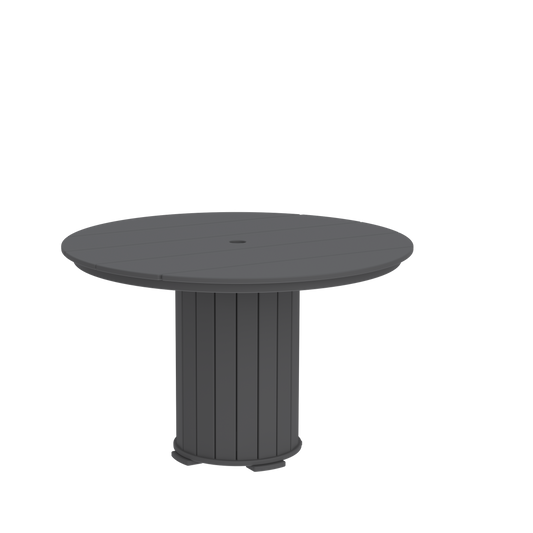 Modern Outdoor Pillar Round Dining Table 48"Wx48"Dx31"H