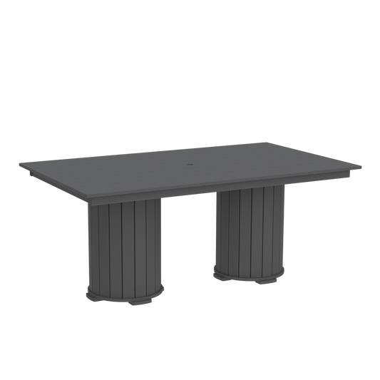 Modern Outdoor Pillar Dining Table 72"Wx42"Dx31"H