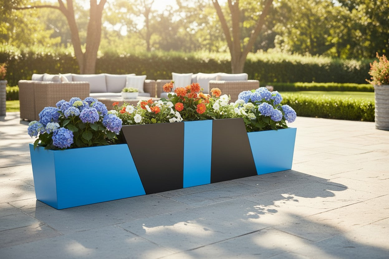 Modern Outdoor Jut Planter Box 24"H