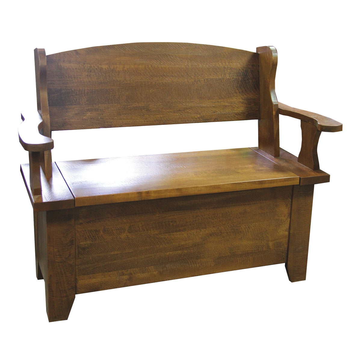Rough Sawn  Large Raised Panel Back Bench