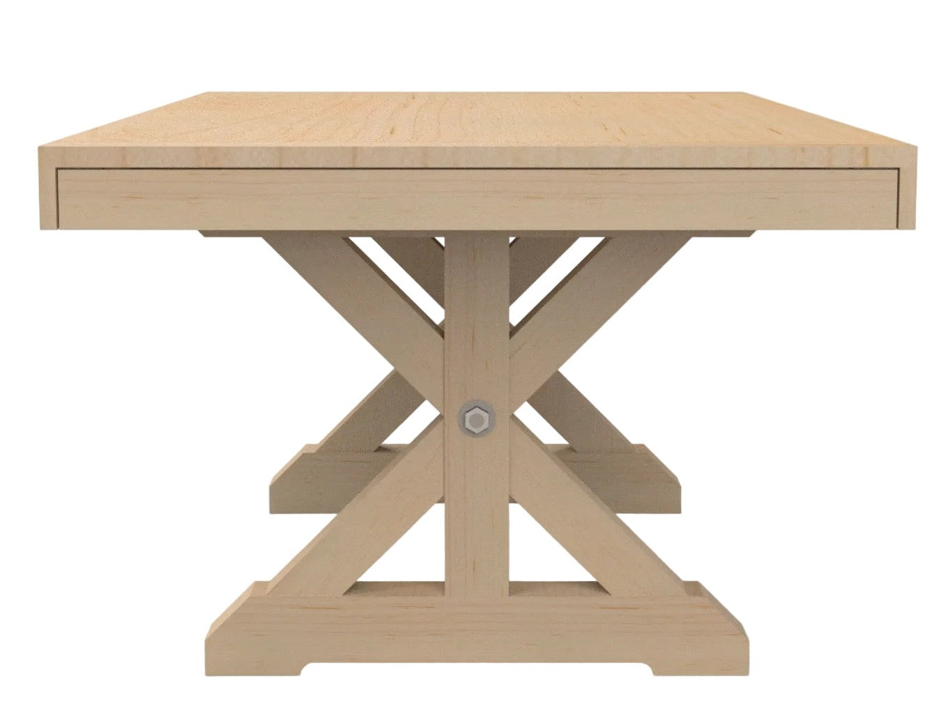 Mitered Dining Table with Farmhouse X-Base