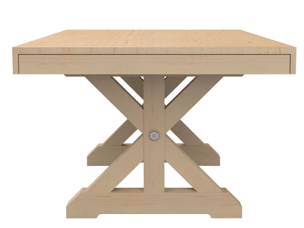 Mitered Dining Table with Farmhouse X-Base