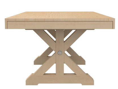 Mitered Dining Table with Farmhouse X-Base