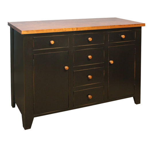 Rustic  52" Sideboard W/ Drawers In Middle