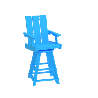 Modern Outdoor Swivel Bar Arm Chair 30"