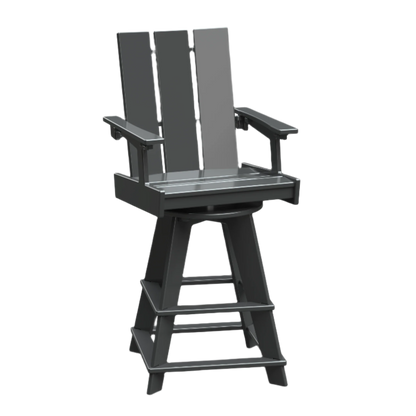 Modern Outdoor Swivel Bar Arm Chair 30"