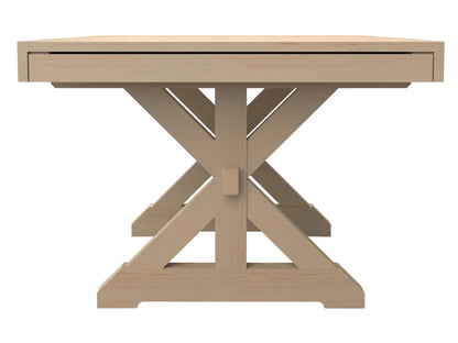 Mitered Dining Table with Farmhouse X-Base