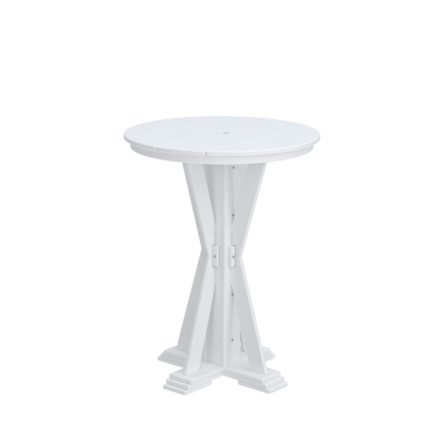 Modern Outdoor X-Base Round Bar Table 32"Wx32"Dx42"H