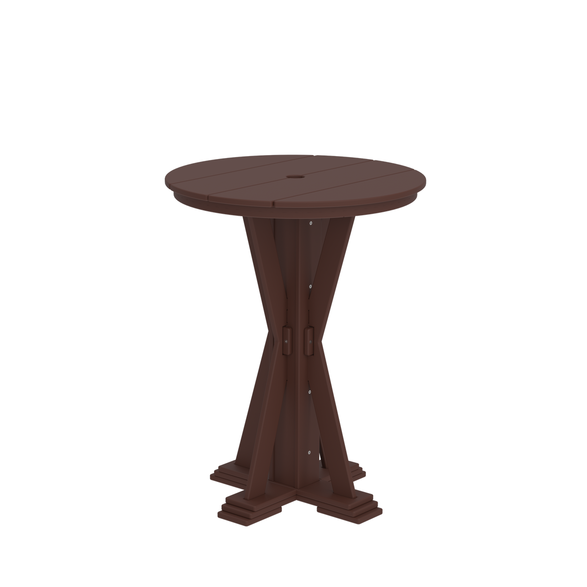Modern Outdoor X-Base Round Bar Table 32"Wx32"Dx42"H