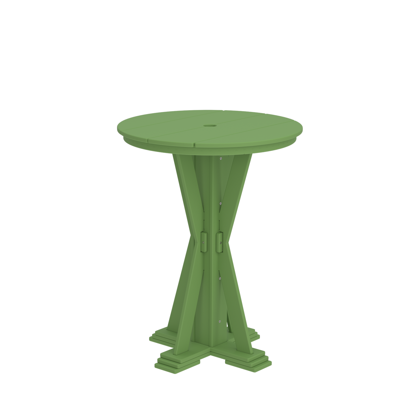 Modern Outdoor X-Base Round Bar Table 32"Wx32"Dx42"H