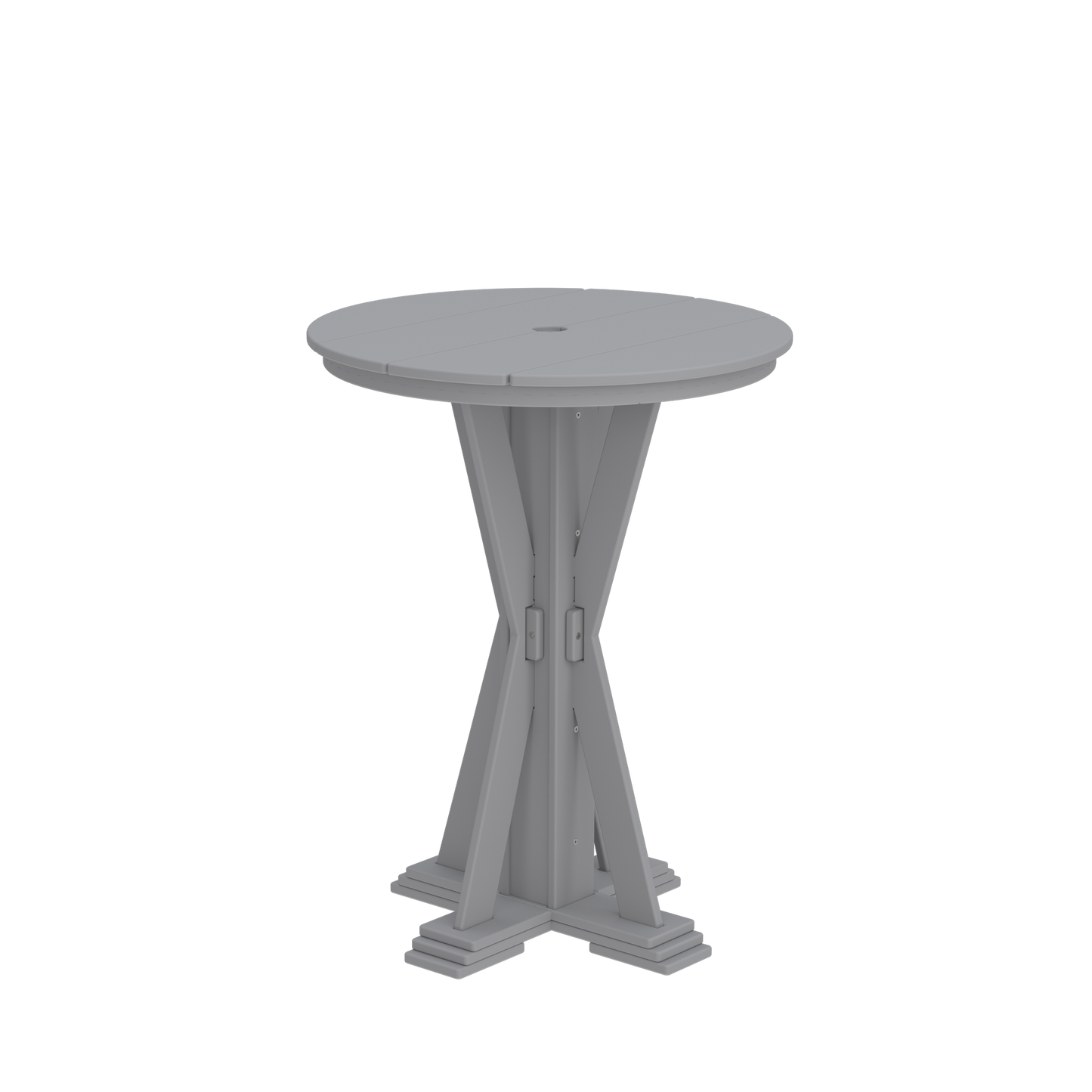 Modern Outdoor X-Base Round Bar Table 32"Wx32"Dx42"H