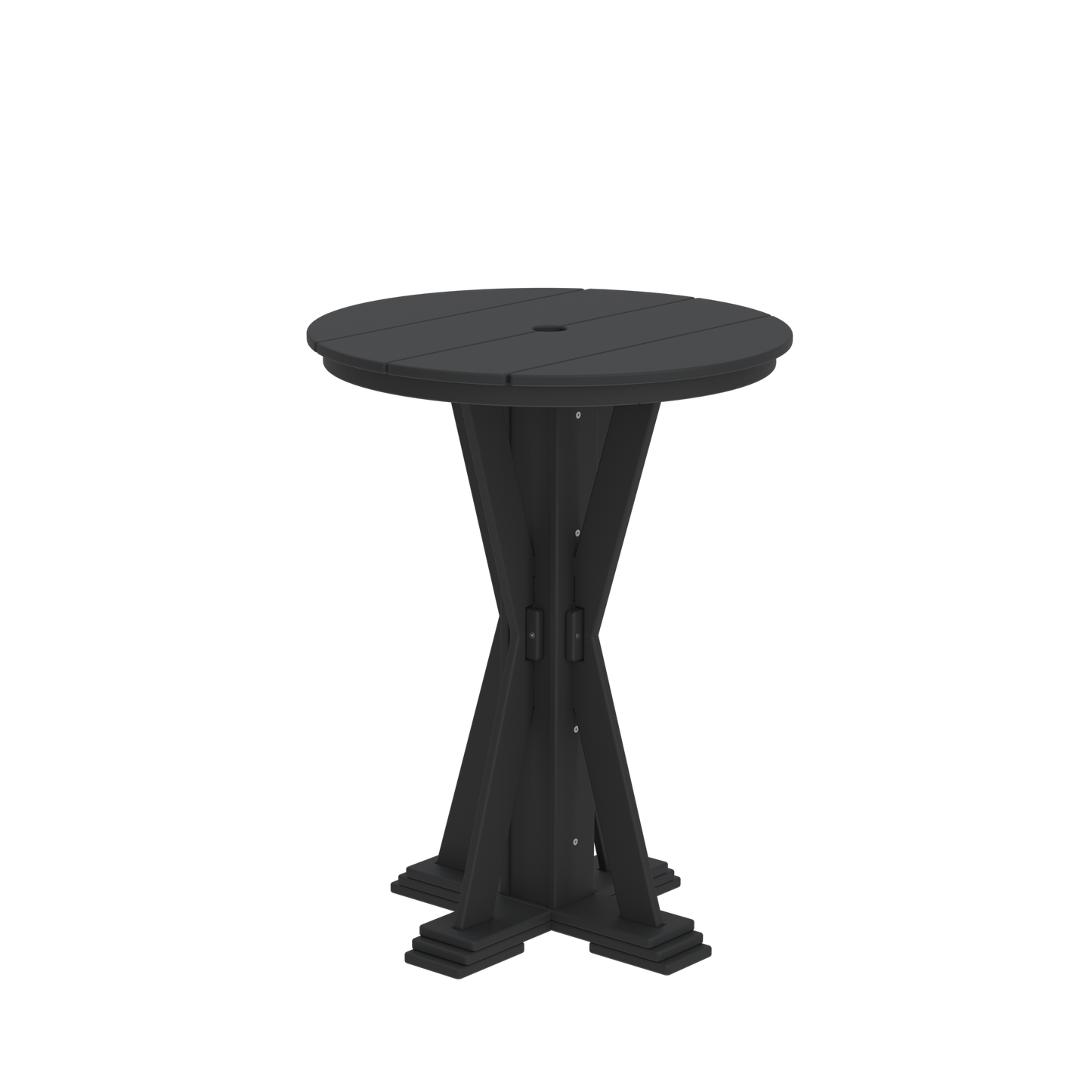 Modern Outdoor X-Base Round Bar Table 32"Wx32"Dx42"H