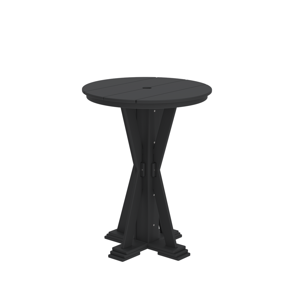 Modern Outdoor X-Base Round Bar Table 32"Wx32"Dx42"H