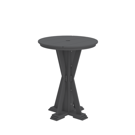 Modern Outdoor X-Base Round Bar Table 32"Wx32"Dx42"H