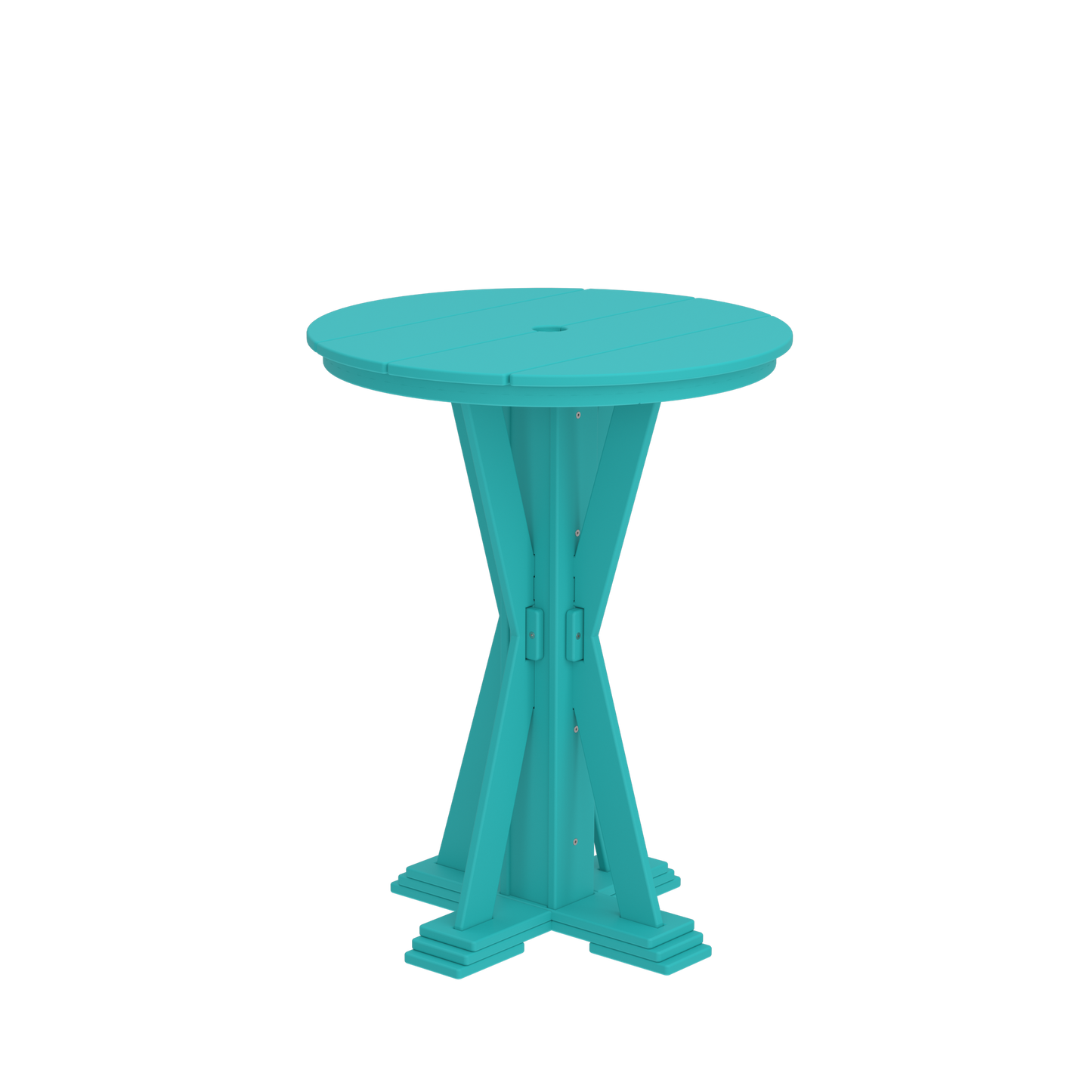 Modern Outdoor X-Base Round Bar Table 32"Wx32"Dx42"H