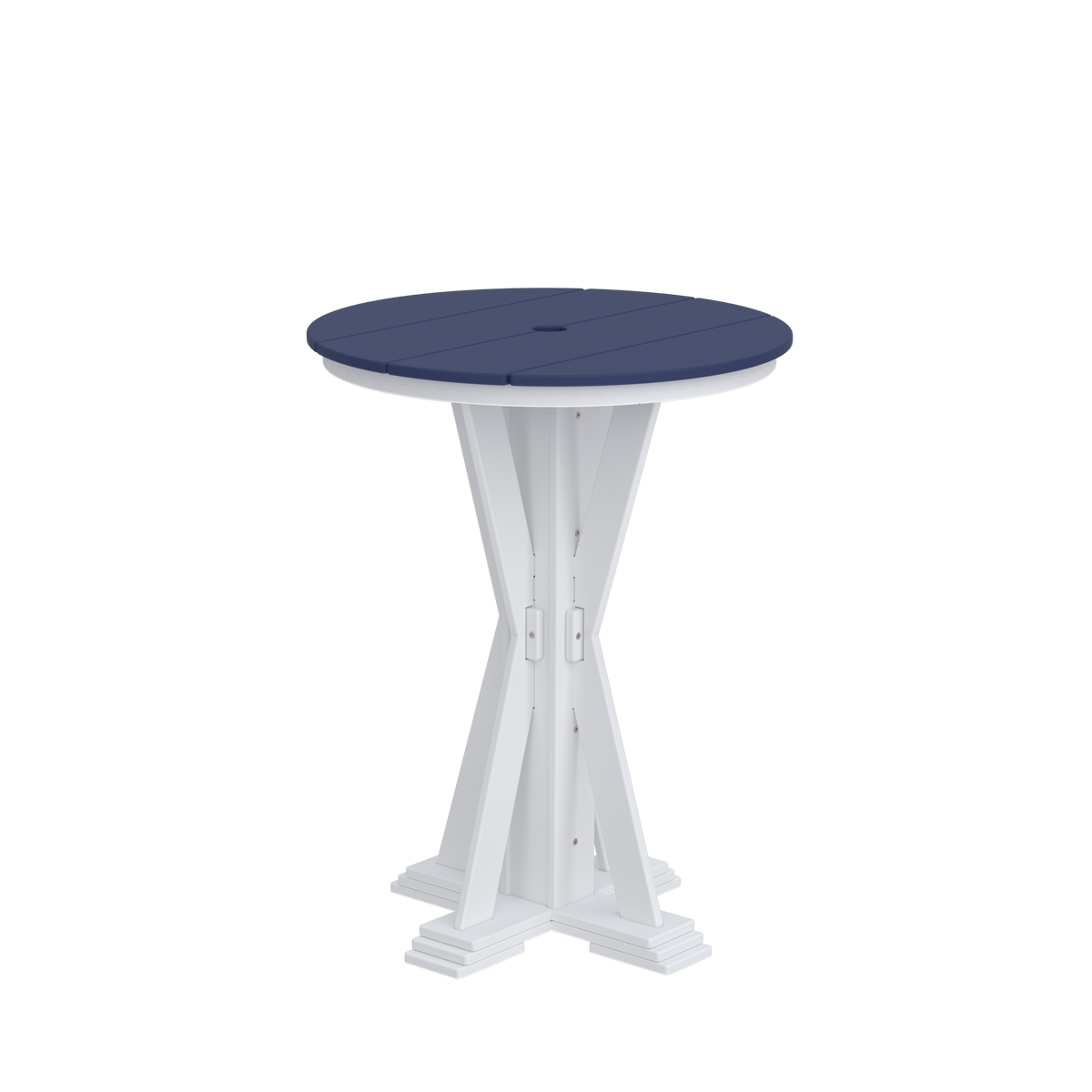 Modern Outdoor X-Base Round Bar Table 32"Wx32"Dx42"H