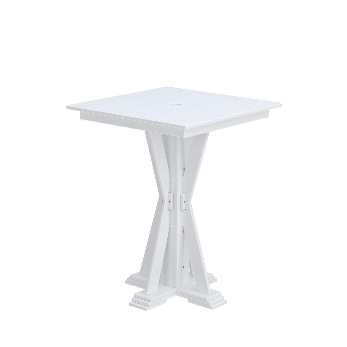 Modern Outdoor X-Base Square Bar Table 32"Wx32"Dx42"H