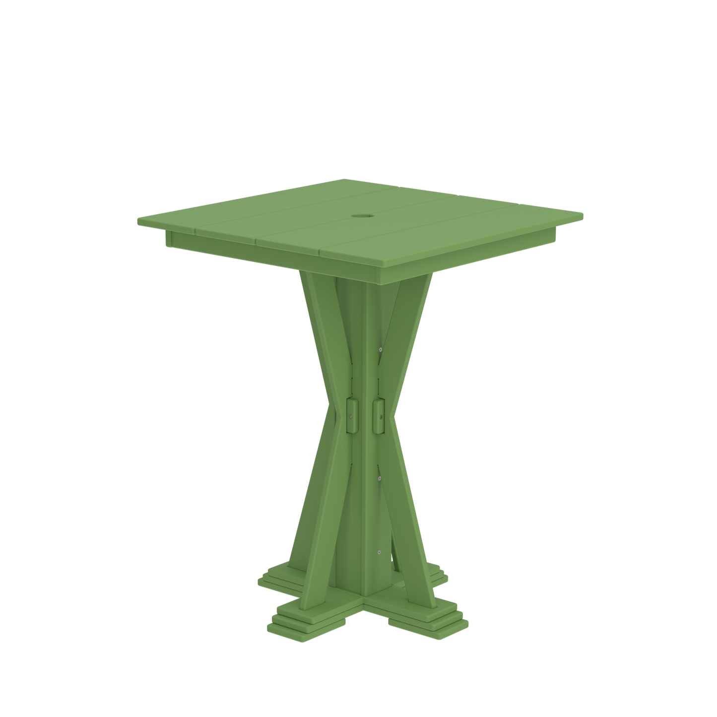 Modern Outdoor X-Base Square Bar Table 32"Wx32"Dx42"H
