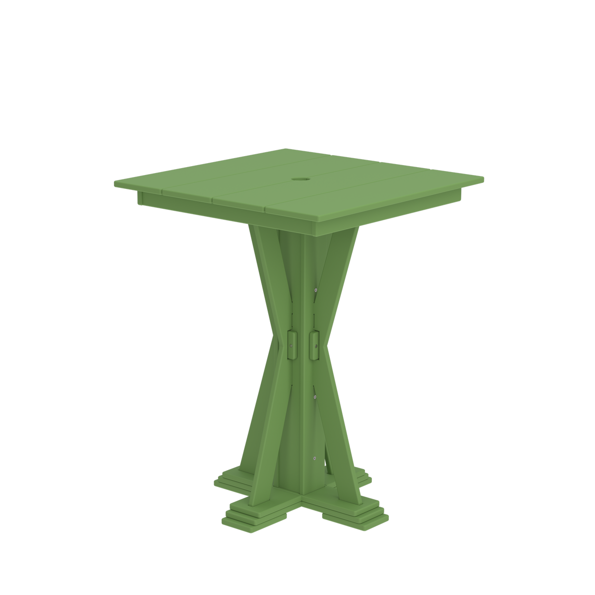 Modern Outdoor X-Base Square Bar Table 32"Wx32"Dx42"H