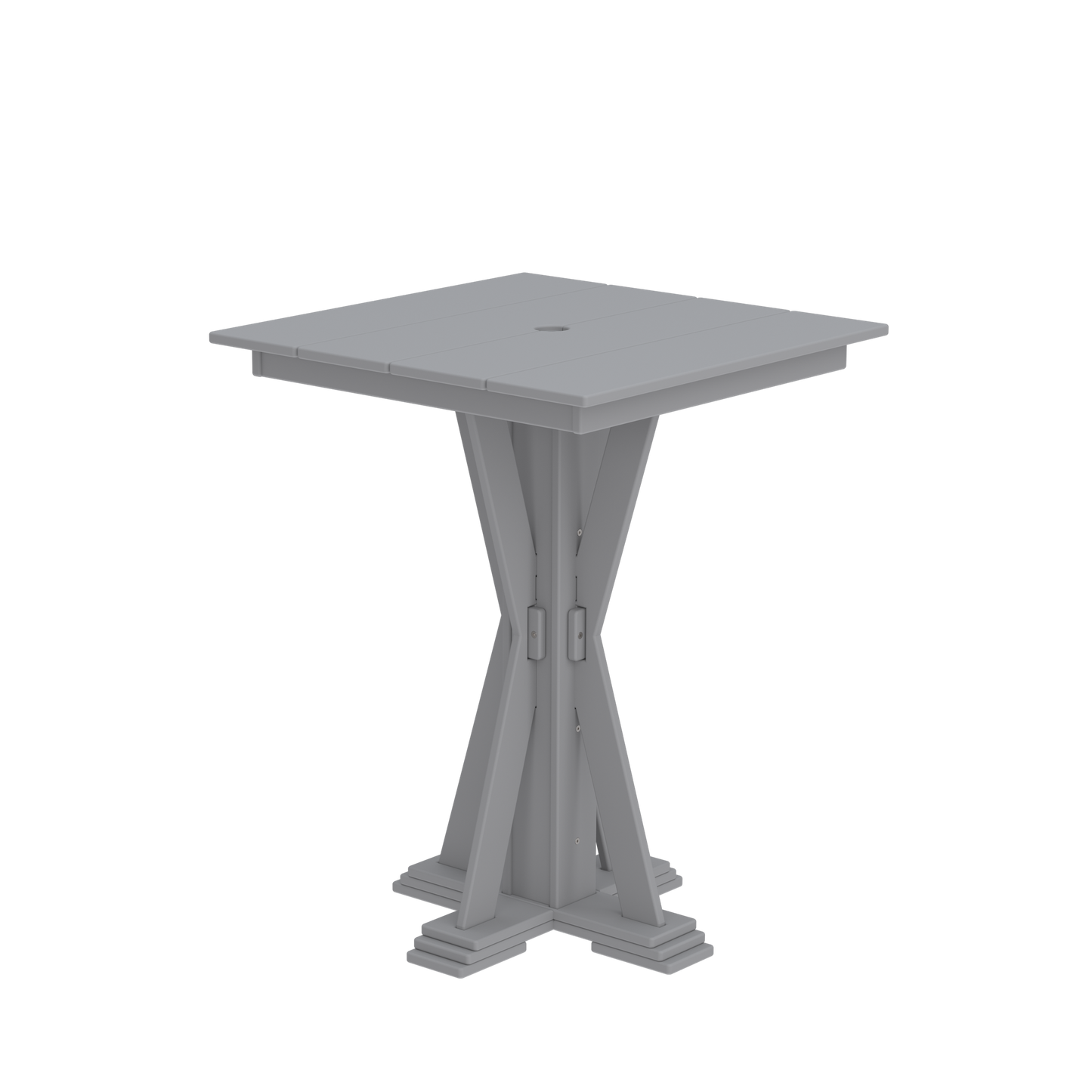 Modern Outdoor X-Base Square Bar Table 32"Wx32"Dx42"H