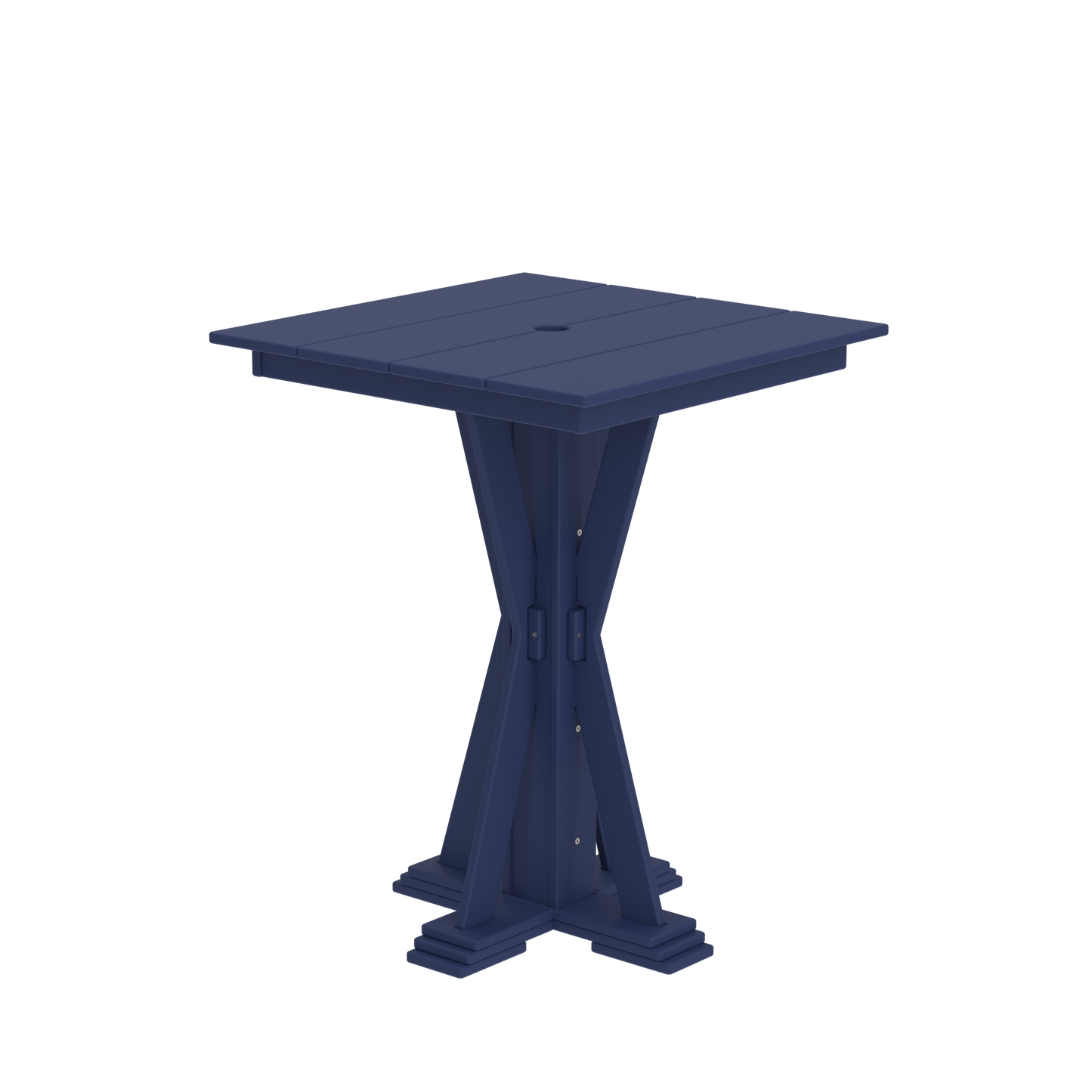 Modern Outdoor X-Base Square Bar Table 32"Wx32"Dx42"H