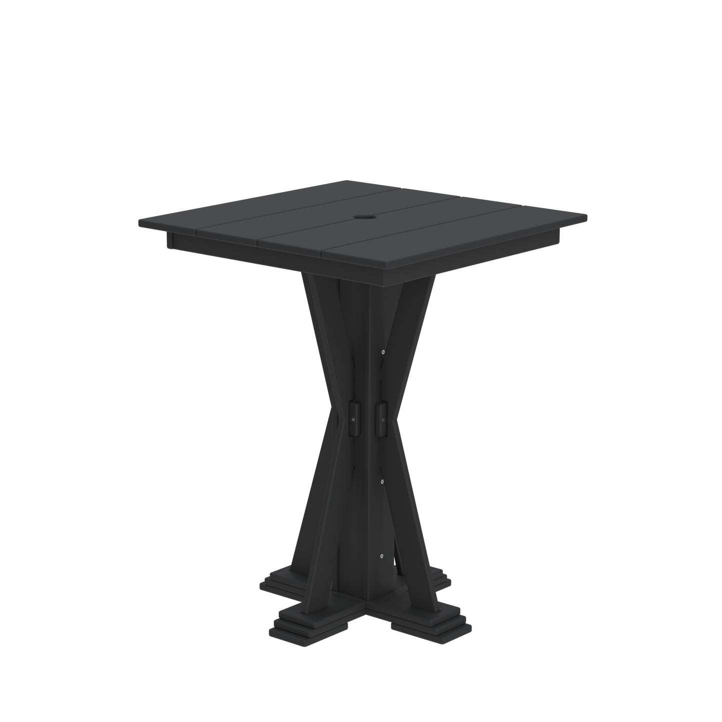 Modern Outdoor X-Base Square Bar Table 32"Wx32"Dx42"H