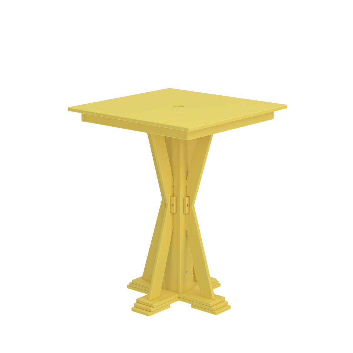 Modern Outdoor X-Base Square Bar Table 32"Wx32"Dx42"H