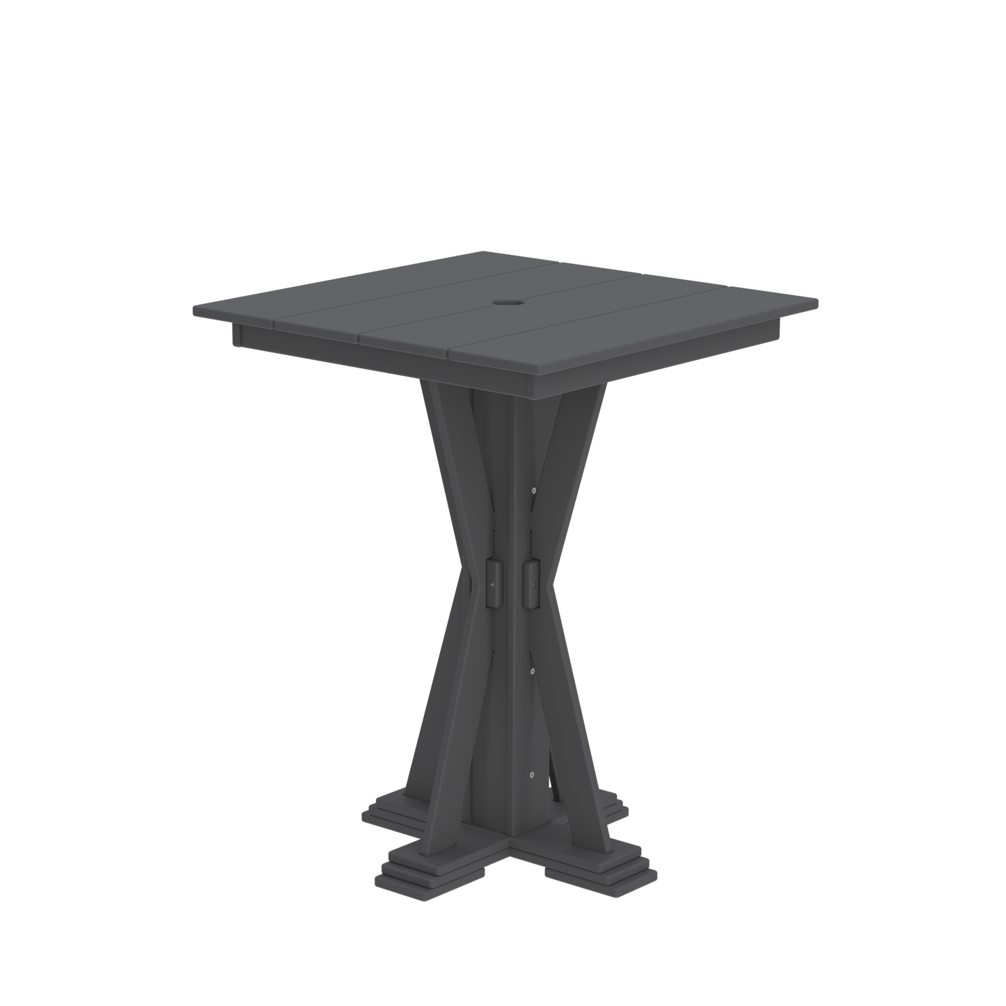Modern Outdoor X-Base Square Bar Table 32"Wx32"Dx42"H