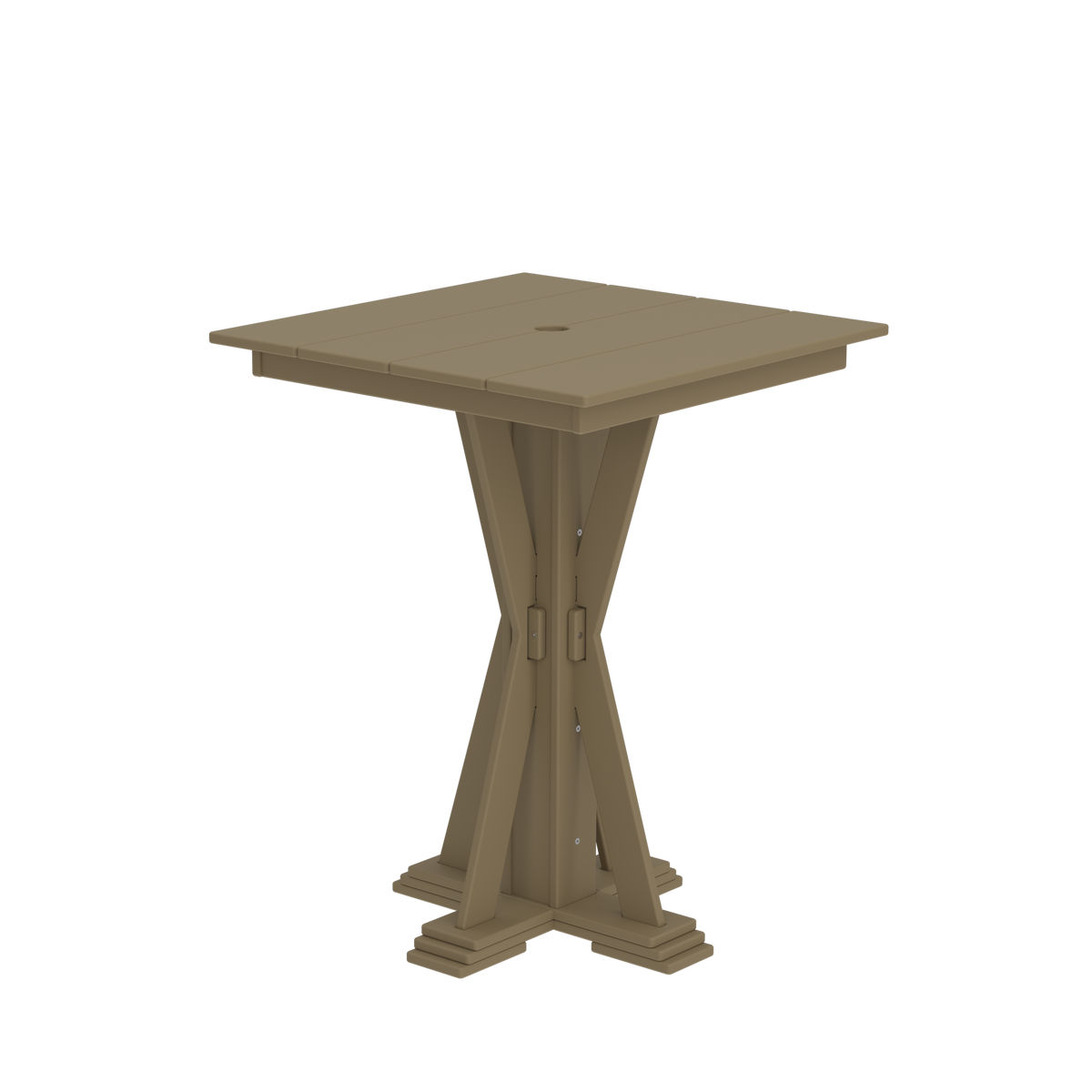 Modern Outdoor X-Base Square Bar Table 32"Wx32"Dx42"H