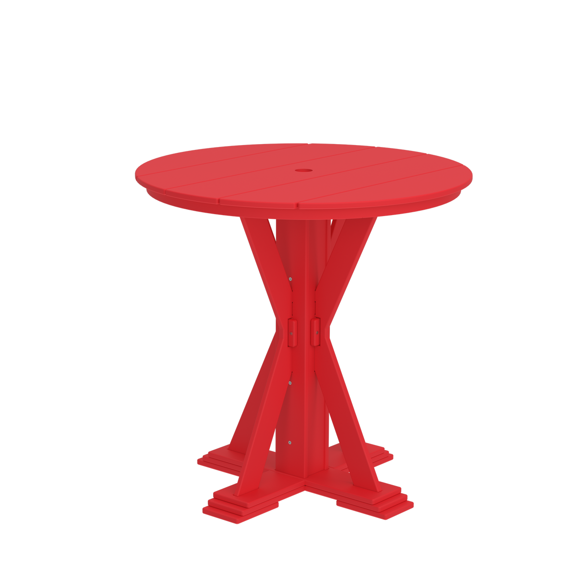 Modern Outdoor X-Base Round Bar Table 48"Wx48"Dx42"H
