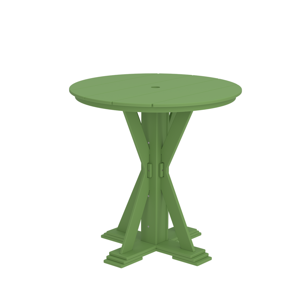 Modern Outdoor X-Base Round Bar Table 48"Wx48"Dx42"H