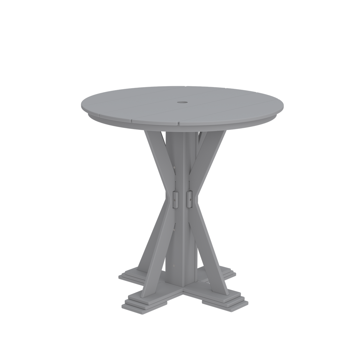 Modern Outdoor X-Base Round Bar Table 48"Wx48"Dx42"H