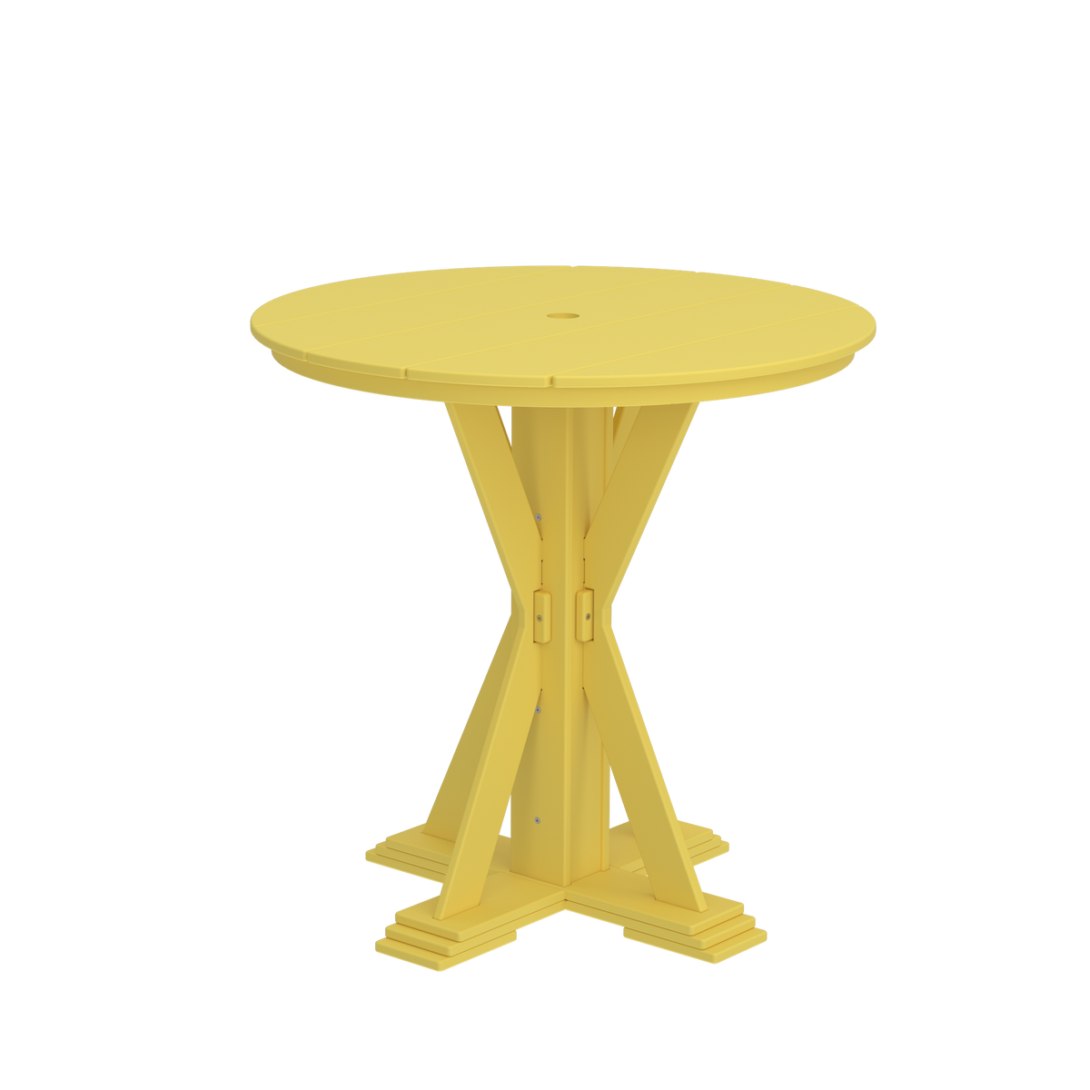 Modern Outdoor X-Base Round Bar Table 48"Wx48"Dx42"H
