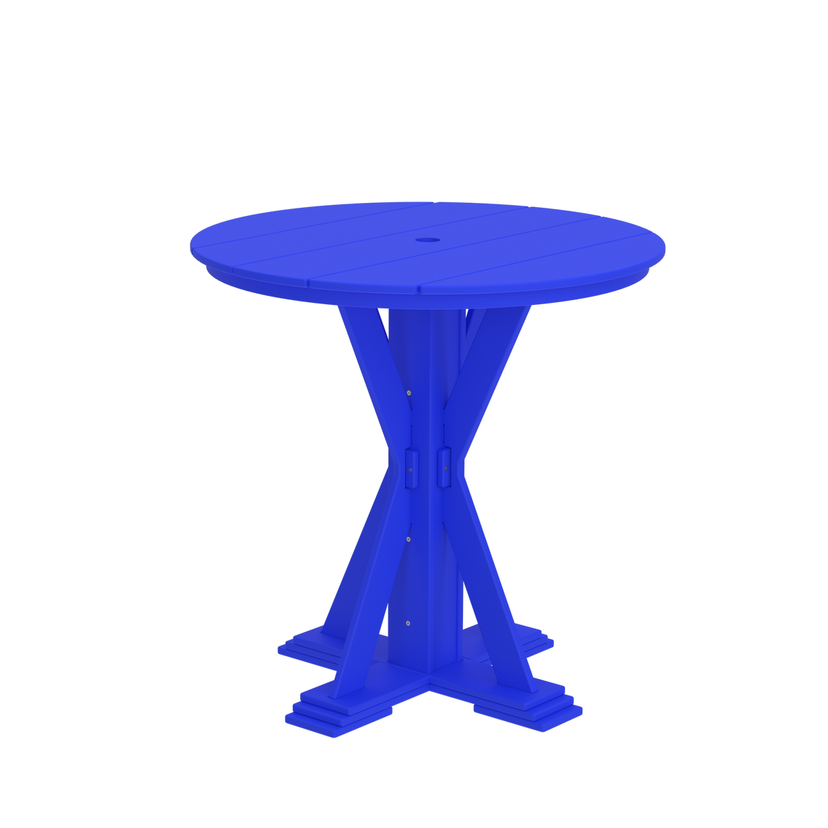 Modern Outdoor X-Base Round Bar Table 48"Wx48"Dx42"H