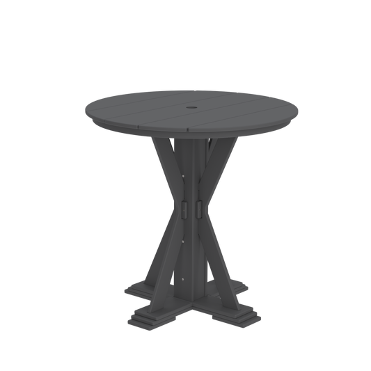 Modern Outdoor X-Base Round Bar Table 48"Wx48"Dx42"H