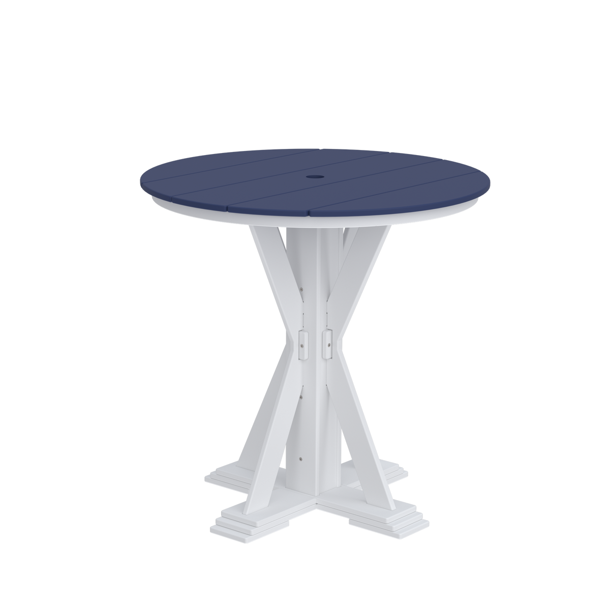 Modern Outdoor X-Base Round Bar Table 48"Wx48"Dx42"H