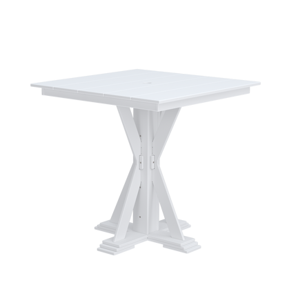 Modern Outdoor X-Base Square Bar Table 48"Wx48"Dx42"H