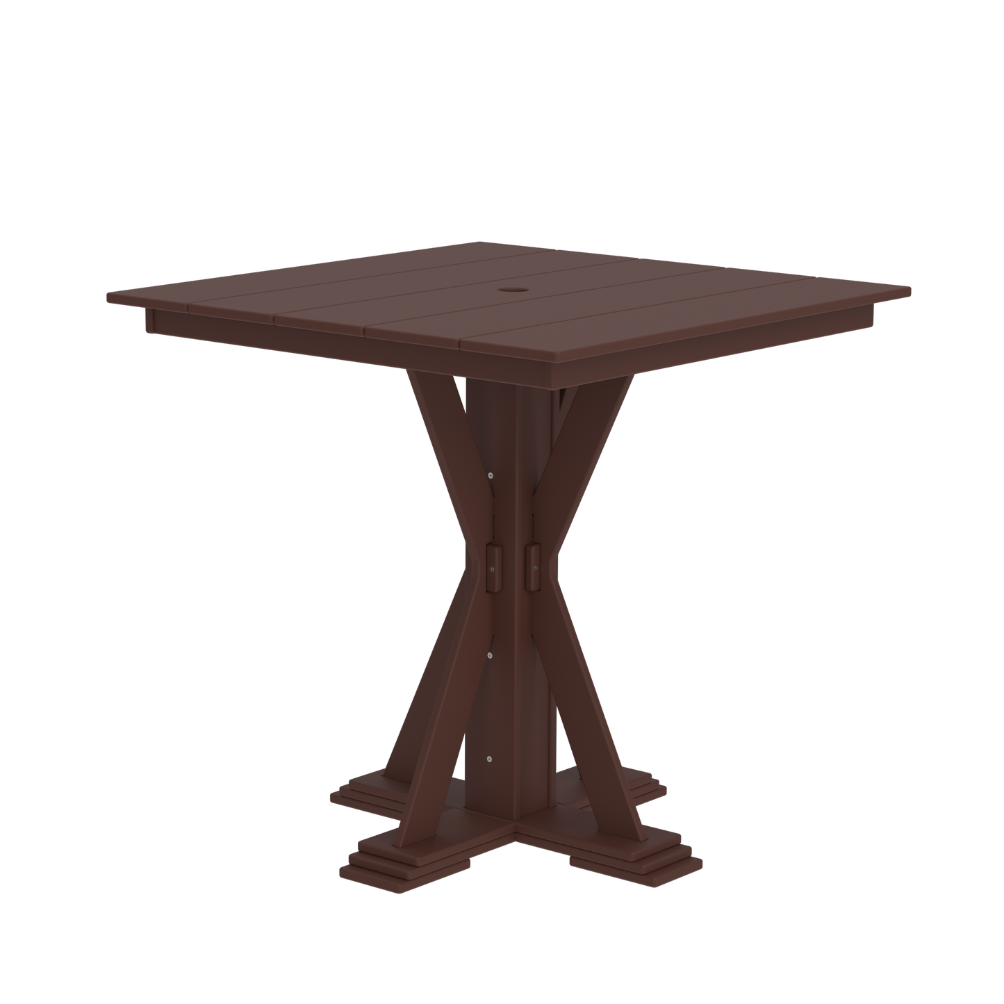 Modern Outdoor X-Base Square Bar Table 48"Wx48"Dx42"H