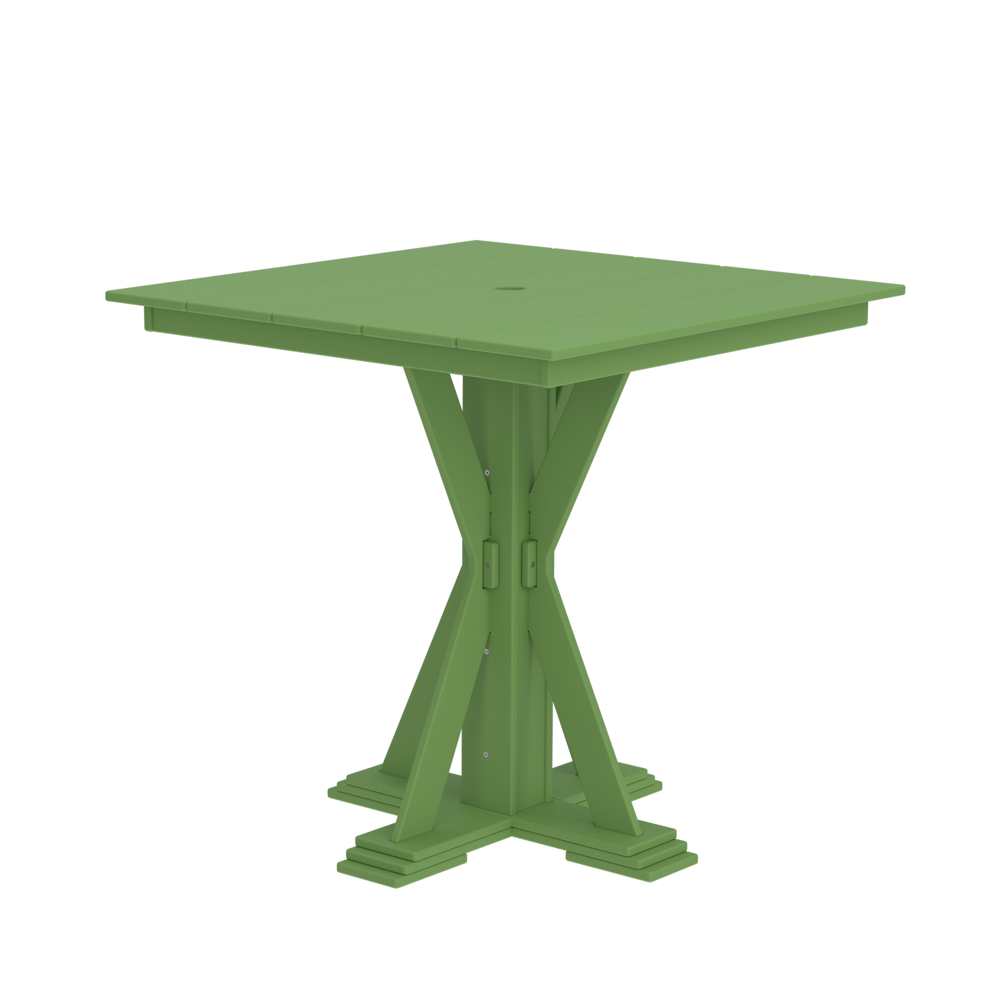 Modern Outdoor X-Base Square Bar Table 48"Wx48"Dx42"H