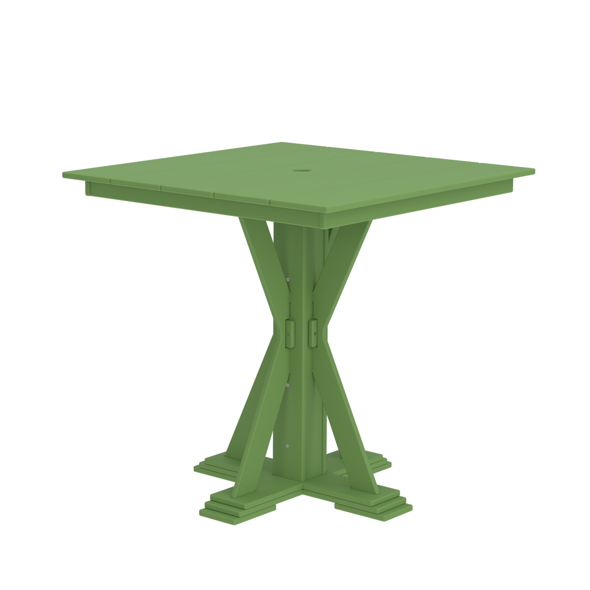 Modern Outdoor X-Base Square Bar Table 42"Wx42"Dx42"H