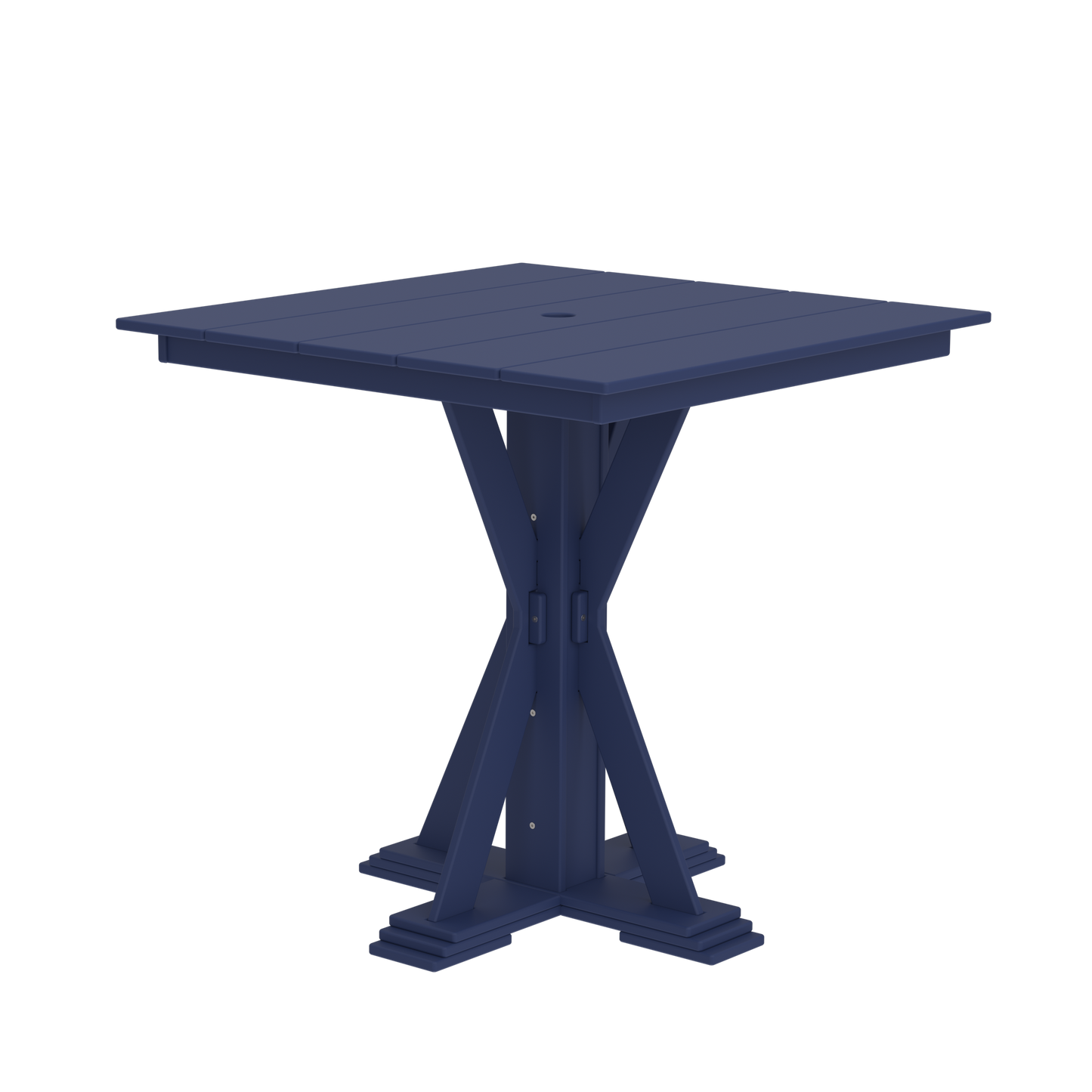Modern Outdoor X-Base Square Bar Table 48"Wx48"Dx42"H