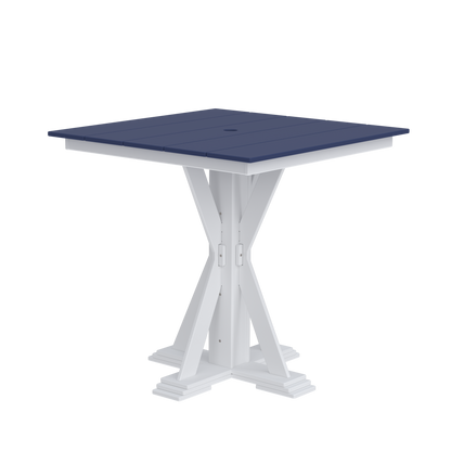 Modern Outdoor X-Base Square Bar Table 48"Wx48"Dx42"H