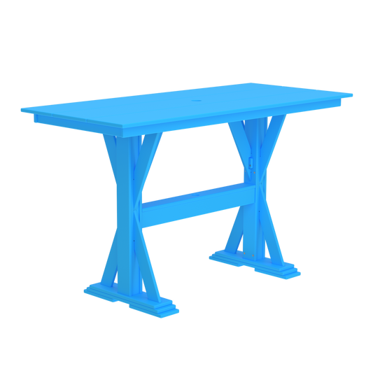 Modern Outdoor X-Base Bar Table 72"Wx32"Dx42"H