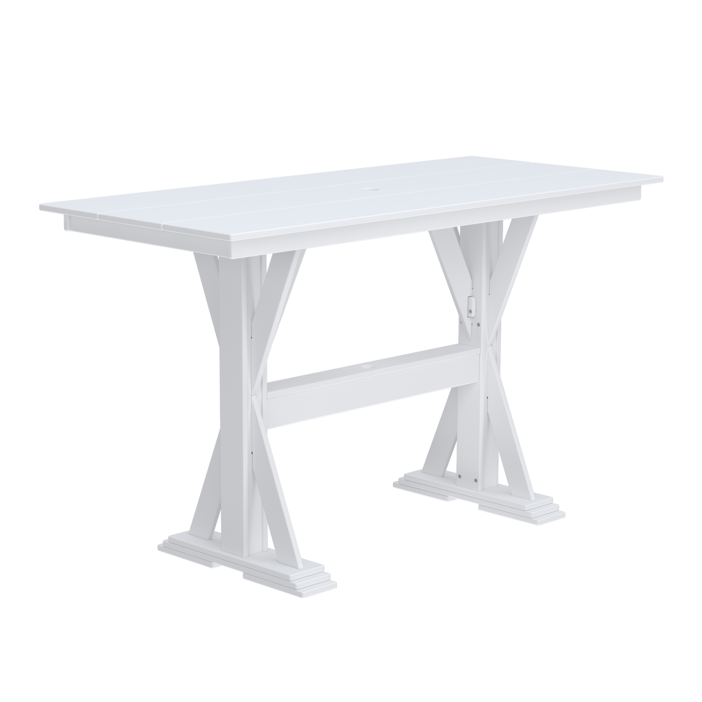 Modern Outdoor X-Base Bar Table 72"Wx32"Dx42"H