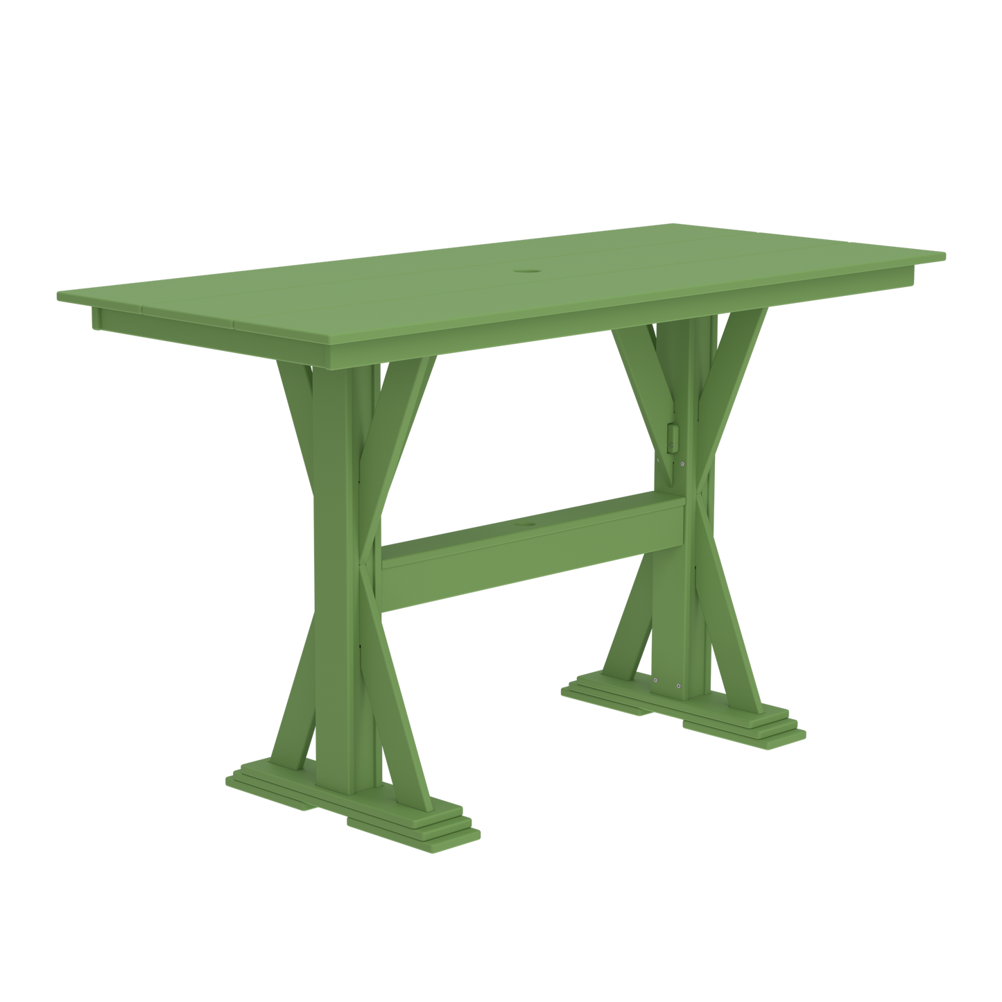 Modern Outdoor X-Base Bar Table 72"Wx32"Dx42"H